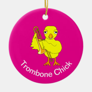 Trombone Chick Keramisch Ornament