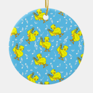 Trombone Chick Muzieknoten Keramisch Ornament