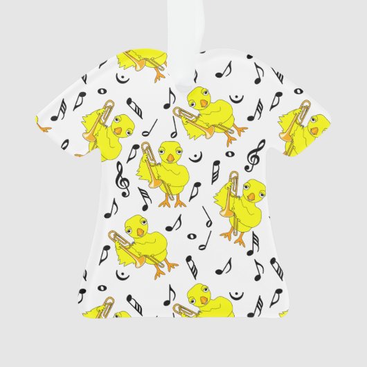 Trombone Chick Muzieknoten Ornament (voorkant)