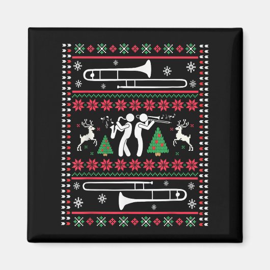 Trombone Christmas Ugly Trombonist Jazz Music Marc Magneet (Voorkant)