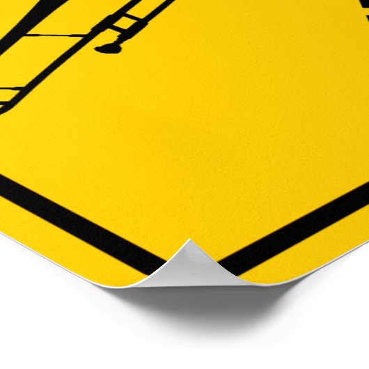 Trombone Crossing Highway Sign Poster (Hoek)
