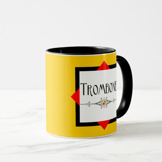 Trombone decoratieve lijn mok (Voorkant rechts)