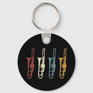  trombone en trombonist sleutelhanger
