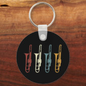  trombone en trombonist sleutelhanger (Voorkant)