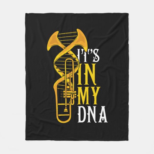 Trombone Gift Mannen Jazz Music Marching Band Fleece Deken (Voorkant)