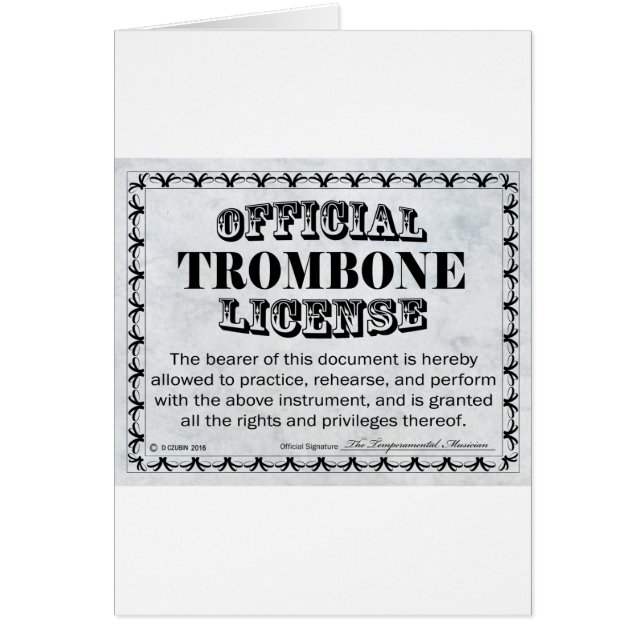 Trombone-licentie (Voorkant)