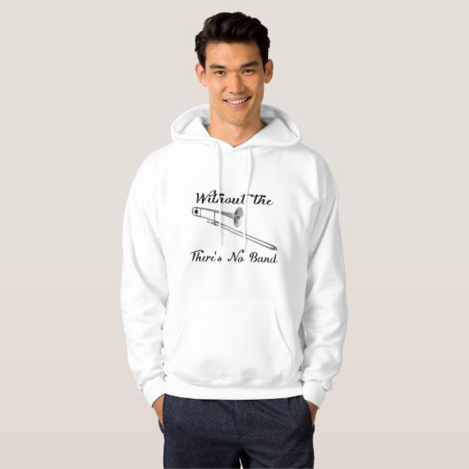 Trombone Mannen's Basic Hooded Sweatshirt (Voorkant volledig)