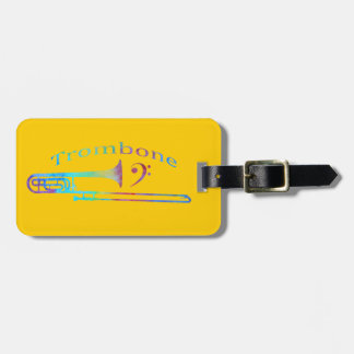 Trombone met Bass Clef Bagagelabel