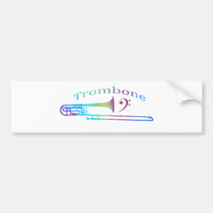 Trombone met Bass Clef Bumpersticker