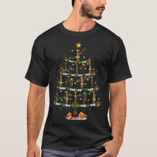 Trombone Music Lover Xmas Lighting Trombone Christ T-shirt