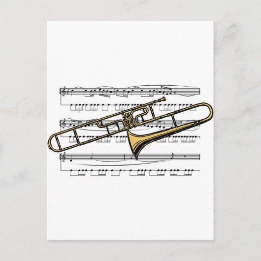 Trombone Musical 14 B Briefkaart (Voorkant)