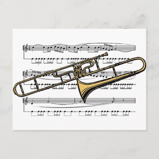 Trombone Musical 14 B Briefkaart (Voorkant)