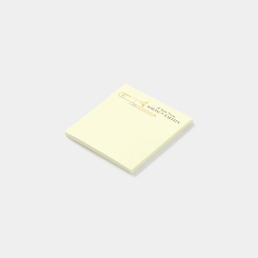Trombone Musician Band Teacher Post-it Notes (Schuin)