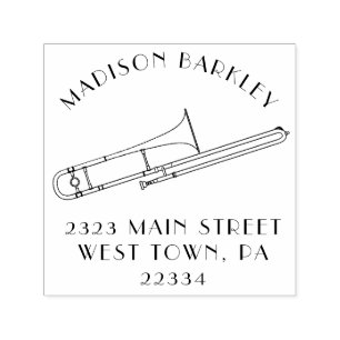 Trombone Musician Band Teacher Self-Inking Stamp Zelfinktende Stempel