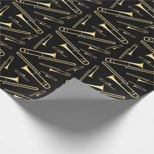 Trombone Musician Band Teacher Wrapping Paper Cadeaupapier