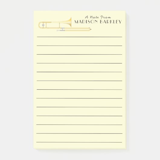 Trombone Musicus Band Docent Notities Post-it® Notes (Voorkant)