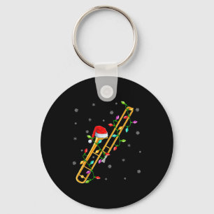 Trombone Muziek Liefhebber Kerst Lichtjes Kerstman Sleutelhanger