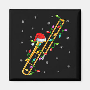 Trombone Muziek Liefhebber Xmas Lichtjes Kerstman  Magneet