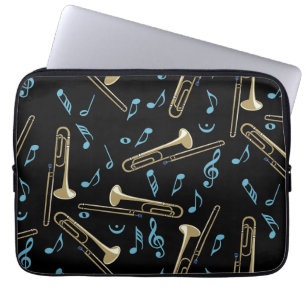 Trombone Muzieknoten Laptop Sleeve