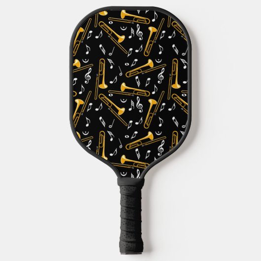 Trombone Muzieknoten Patroon Pickleball Paddle (Voorkant)