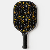 Trombone Muzieknoten Patroon Pickleball Paddle (Achterkant)