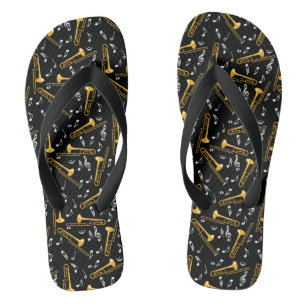 Trombone Muzieknoten Patroon Teenslippers