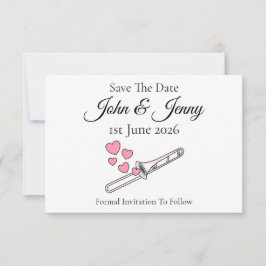 Trombone Muzikant Trouwen Save The Date