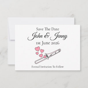 Trombone Muzikant Trouwen Save The Date