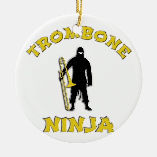 Trombone Ninja Keramisch Ornament (Voorkant)