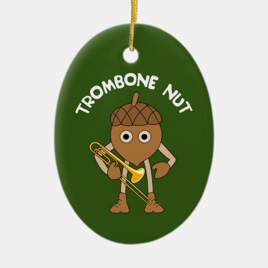 Trombone Nut Text Keramisch Ornament (Voorkant)
