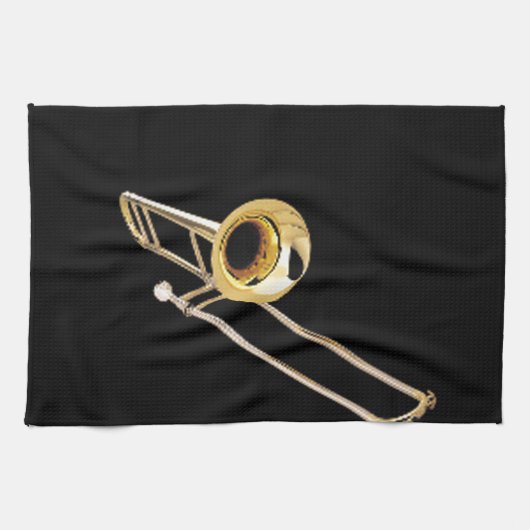 "Trombone"-ontwerpcadeaus en -producten Theedoek (Horizontaal)