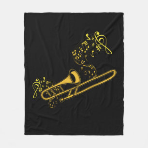 Trombone Player Brass Music Instrument Big Band Fleece Deken