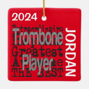 Trombone Player Extraordinaire CUSTOM Keramisch Ornament
