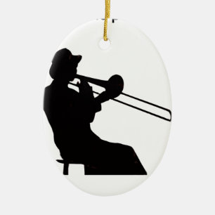 Trombone player in da house keramisch ornament