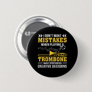 Trombone Player maakt spontaan creatief Ronde Button 5,7 Cm