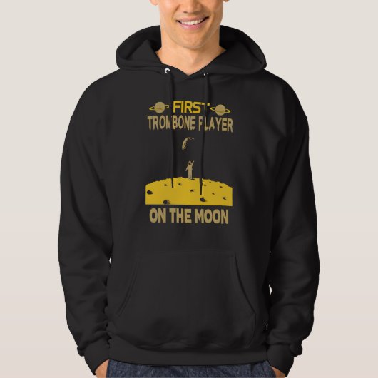 Trombone Player On The Moon Hoodie (Voorkant)