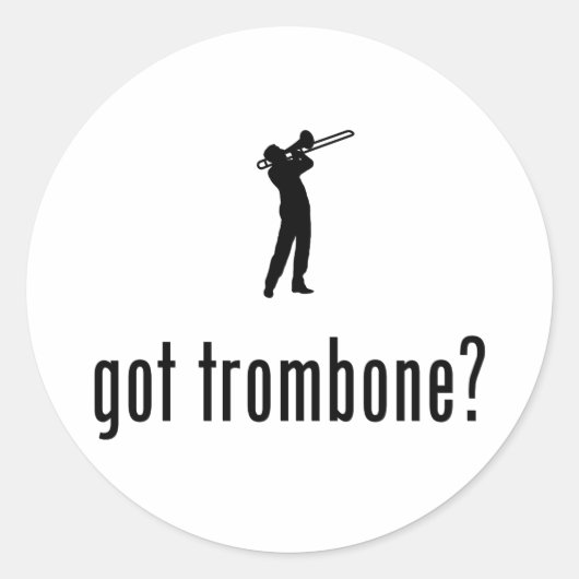 Trombone Player Ronde Sticker (Voorkant)