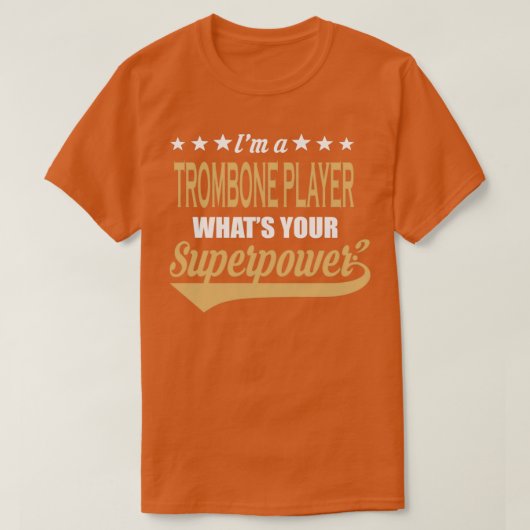 Trombone Player Superpower Colest Cadeft Cnuft T-shirt (Design voorkant)