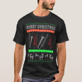 Trombone Player Ugly kerstSweater Style Cadeautje T-shirt (Voorkant)