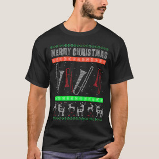Trombone Player Ugly kerstSweater Style Cadeautje T-shirt