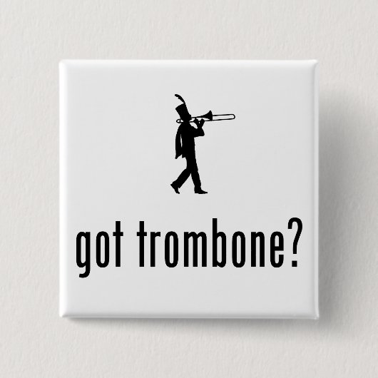 Trombone Player Vierkante Button 5,1 Cm (Voorkant)