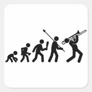 Trombone Player Vierkante Sticker