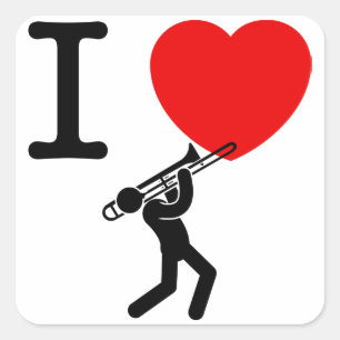 Trombone Player Vierkante Sticker