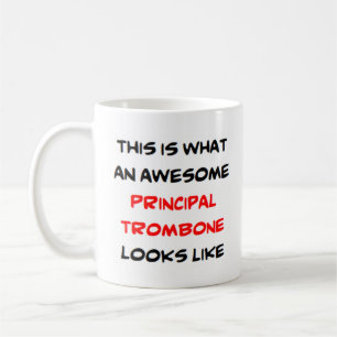 trombone principal, énorme tasse de café
