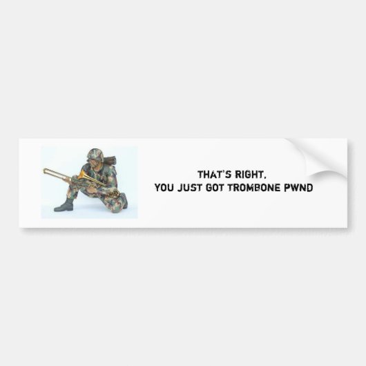 Trombone pwn bumpersticker (Voorkant)