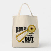 Trombone reikt uit tote bag (Achterkant)
