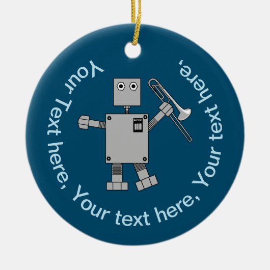 Trombone Robot Keramisch Ornament (Voorkant)