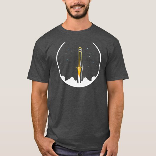 TROMBONE ROCKET Concert Band Marching Band Funny T-shirt (Voorkant)