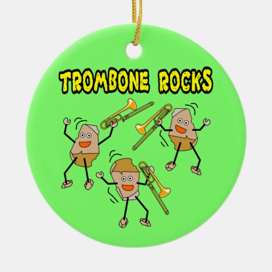 Trombone Rocks Keramisch Ornament (Voorkant)
