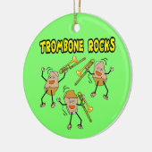 Trombone Rocks Keramisch Ornament (Links)
